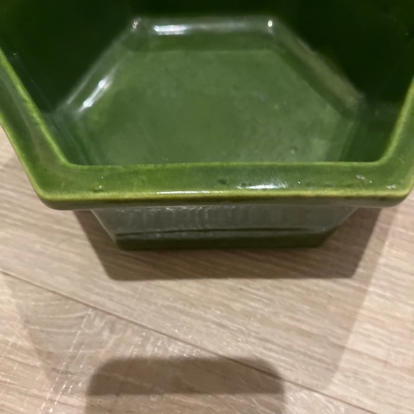 Vintage 1983 Haeger Pottery Hexagon Bowl Planter 4003 In in DEEP GREEN - Picture 11 of 12